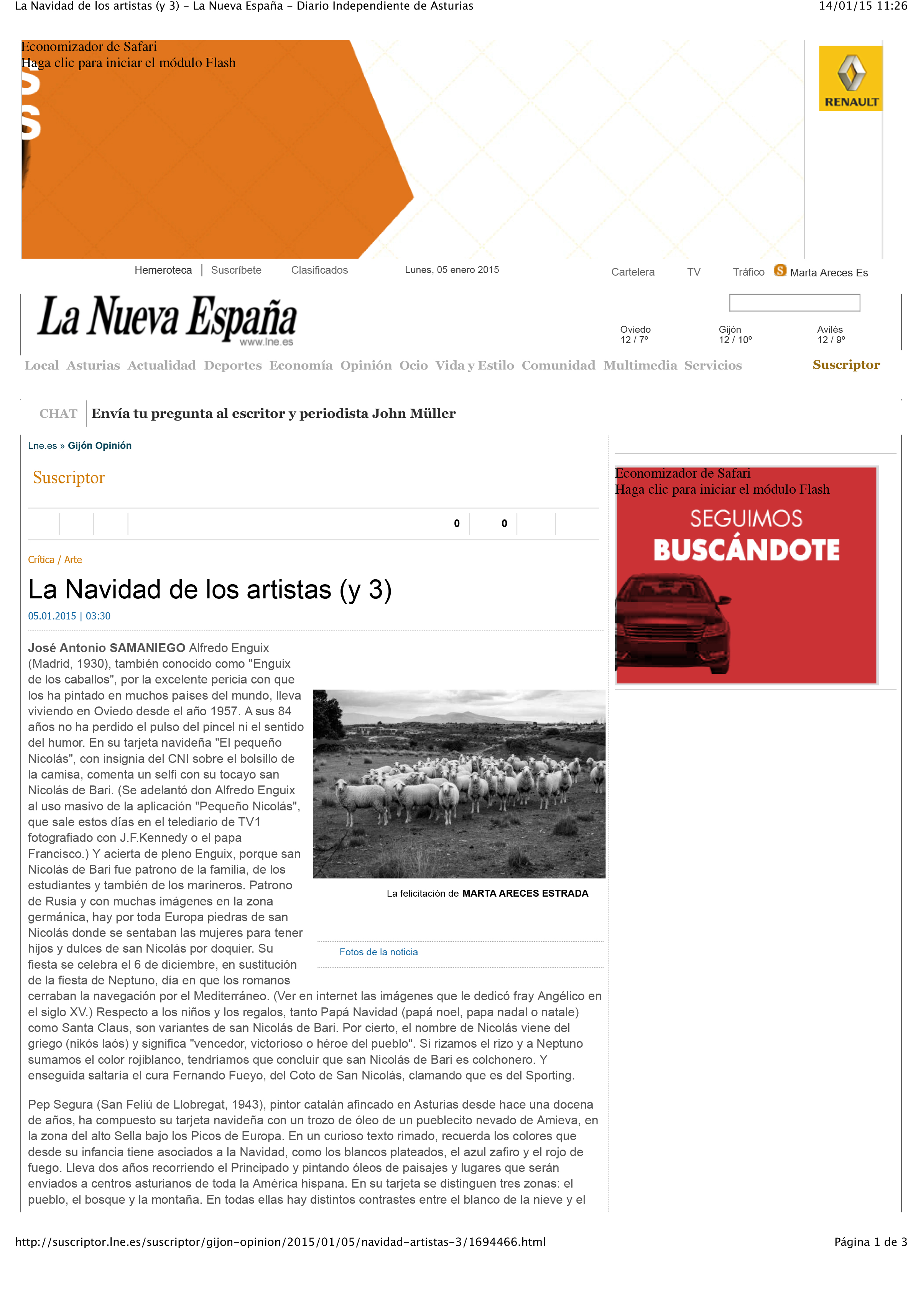 La Navidad de los artistas (y 3) - La Nueva España - Diario Ind